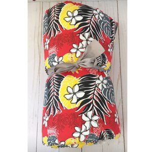 Handmade Polynesian Print Throw Blanket Red Yellow